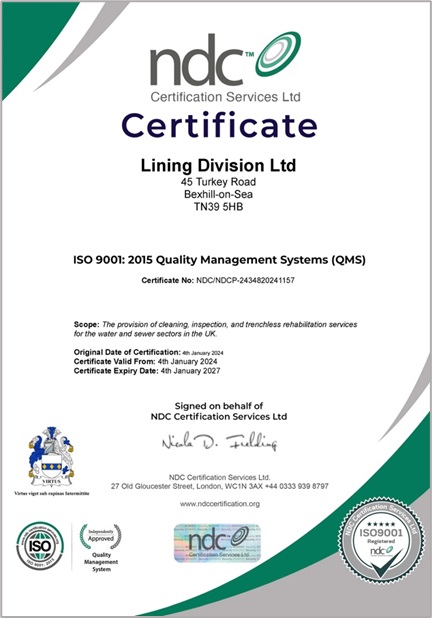 Lining Division Ltd Certificate